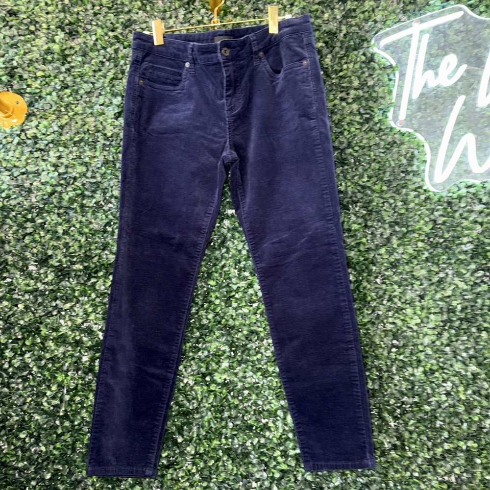 Edyson Womens Skinny Corduoy Pants Sz 29 Petite Blue Mid Rise Cotton Blend